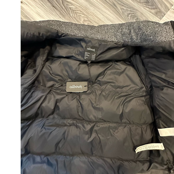 NEW Allbirds Trino Puffer Jacket Wool Blend Charcoal Gray Women’s XL - Picture 4 of 8